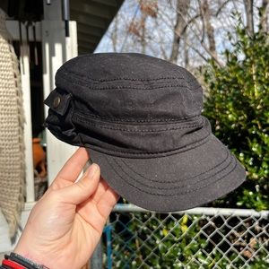 Kepi style black hat
